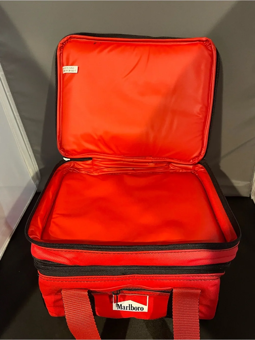 BRAND NEW Vintage 90’s Red Marlboro Soft Cooler Bag Insulated Lunch Box NOS
